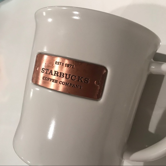 Vintage Starbucks Coffee Mug Rose Gold + White✨ - Picture 1 of 6